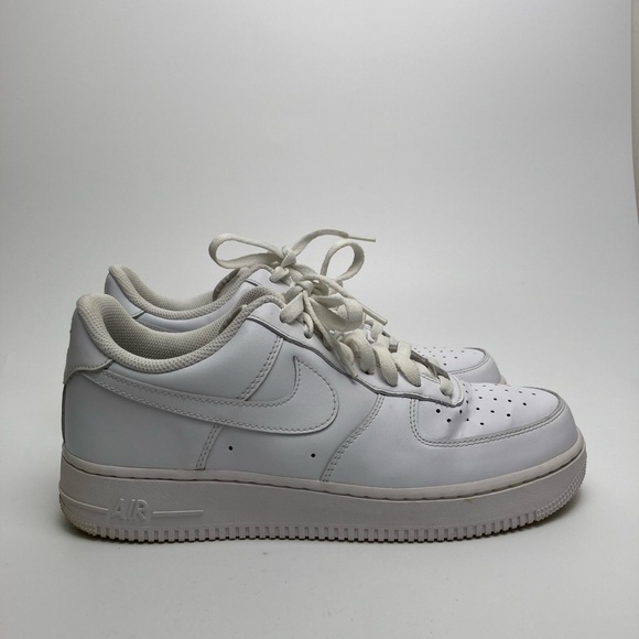 Nike Men's Air Force 1 White Sneakers - Picture 3 of 9